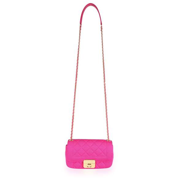 Chanel Fuchsia Jersey Quilted Chic With Me Mini Flap Bag - Picture 4 of 9